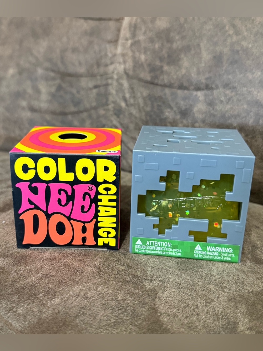 NEW Needoh Color Change YELLOW & Minecraft Jelly Cube YELLOW Viral Squishy